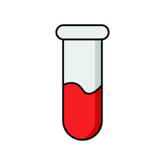 Test Tube with blood flat line icon