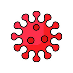 Virus Red flat line icon