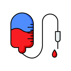 Blood bag flat line icon
