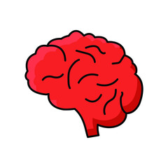 Brain Human Internal Organ Flat Line Icon