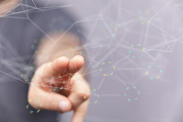 digital network binary code interface digital touch