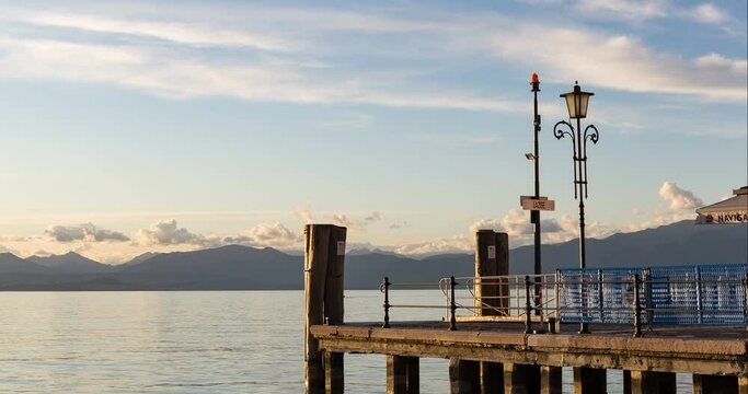 a time laps of a Old Port of Lazise, a comune (municipality) in the Province of Verona in the Italian region Veneto