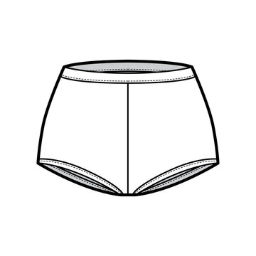 Illustration of the design and variety of women's panties. Hand