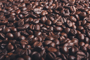Fresh roasted coffee beans. Macro shot.