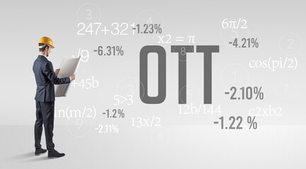 Technology Engineer in hard hat with OTT abbreviation