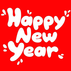 Happy New Year square card. Vector design element for holiday crafting and posters prints 