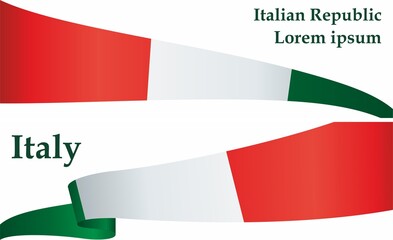 Flag of Italy, Italian Republic. Bright, colorful vector illustration.