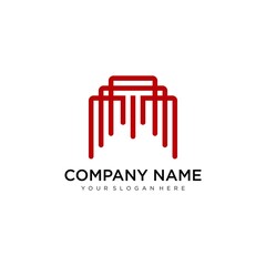 Letter M line logo design. Linear creative minimal monochrome monogram symbol. Universal elegant vector sign design. Premium business logotype. Graphic alphabet symbol for corporate business identity