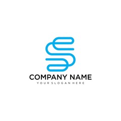S Monogram letter logo. S line letter logo - Vector template for logo or monograms.