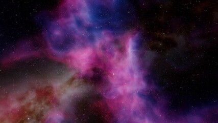 Space background with realistic nebula and shining stars. Colorful cosmos with stardust and milky way. Magic color galaxy. Infinite universe and starry night. 3d Render