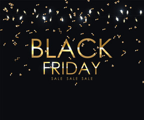 Black Friday poster, sale card, sale with discount, gift card, super sale, social media banner, discount card vector