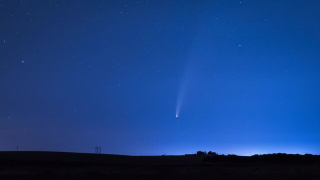Comet NEOWISE as seen on a warm beautiful summer night