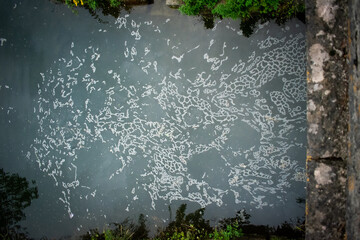 Aerial shot of old Irish canal