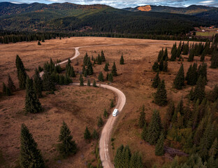 Beautiful camper travel location in the heart of Transylvania, Romania, with amazing views