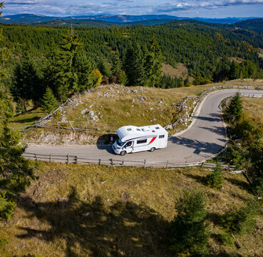Beautiful camper travel location in the heart of Transylvania, Romania, with amazing views