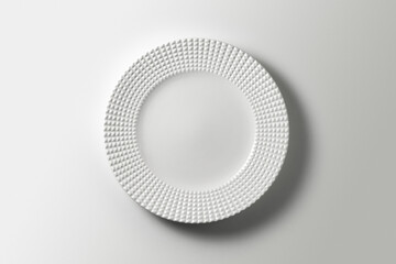 beautiful modern plate on white background, top view