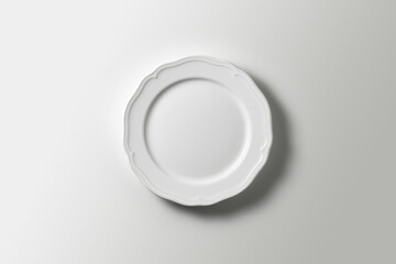 beautiful vintage plate on white background, top view