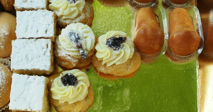 Lunch at home with the family. Dessert time comes with several small pastries typical of the Italian tradition.