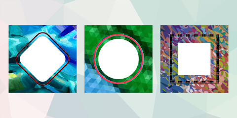 Geometric design mosaic sets. Colorful gradient background. Geometric triangle, abstract background. Mosaic texture. The effect of stained glass. EPS 10 Vector