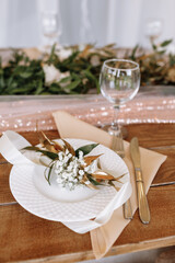 professional table setting. selective focus. decorated table.