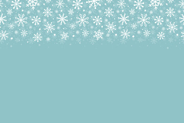Christmas background with snowflakes. Winter card with copyspace. Vector
