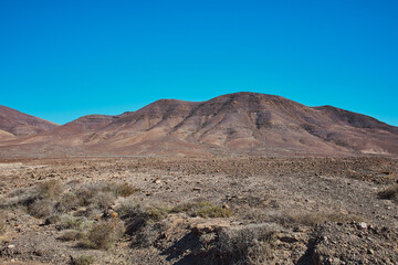 volcanic rocks in Lanzarote on a sunny day in the summer