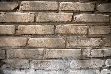 Texture of old white brick wall