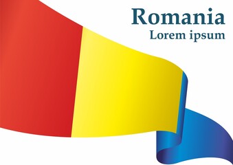 Flag of Romania, Romania. Bright, colorful vector illustration.