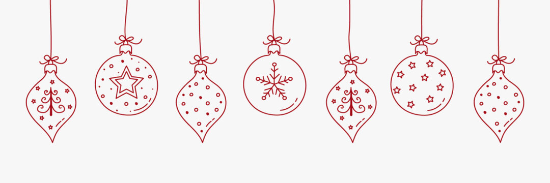 Christmas ball - hanging ornaments. Vector