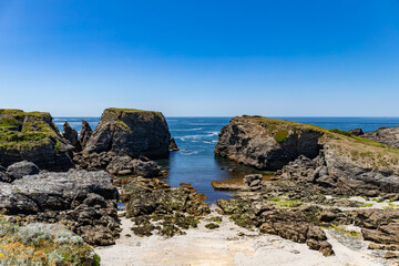 Fototapeta na wymiar Pointe des Poulains, western coast of Belle-Ile-en-Mer, Brittany, France
