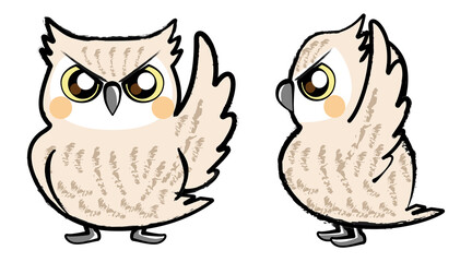 ふくろうのイラスト素材