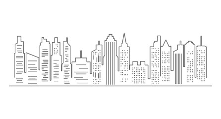 City or Cityscape Outline Illustration