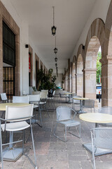 An empty restaurant due to covid19 in Morelia, Mexico