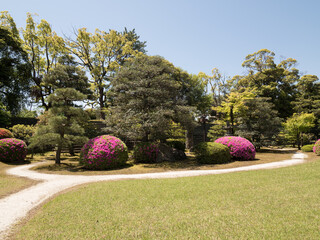 Jardines del Castillo Nijo, en Kioto, Japón