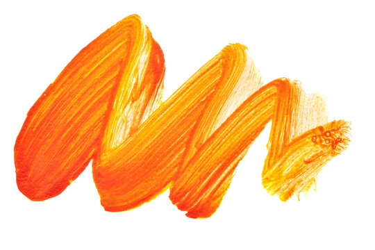 Vivid orange zigzag brush stroke