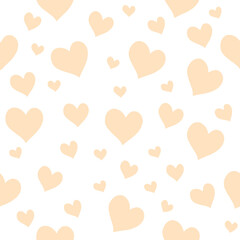 seamless pattern with hearts, soft pink, vector