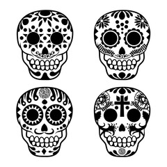 set of mexican sugars skulls