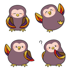 ふくろうのイラスト素材セット