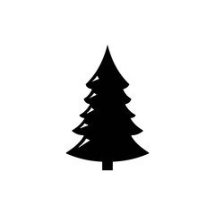 Fototapeta premium Christmas tree icon, Christmas sign symbol vector. Pine tree icon vector illustration. Three conifer pine trees in a forest or park simple vector icon for nature apps and websites