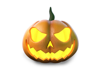 Jack o lantern, pumpkin halloween, 3d render