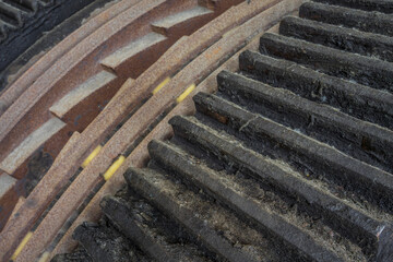 detail of a coal mine lift unit