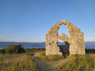 Old remains of church close to Risika, island Krk. St. Marak church.