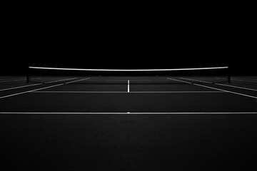 Tennis court at night - obrazy, fototapety, plakaty