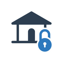Home lock icon - property security icon