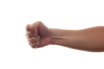Punch, hand fists  knuckle isolated on white