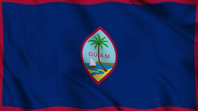  Guam flag gently waving in the wind