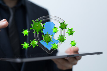 Coronavirus abstract background. Medical Genetics Bacteriological Microorganism..