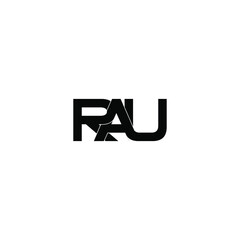 rau letter original monogram logo design