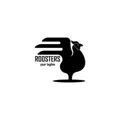 Rooster logo icon design template vector illustration
