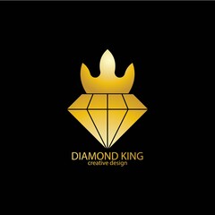 Diamond king logo design template vector illustration
